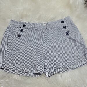 Sandro Women's 8 Blue And White Striped Nautical Shorts